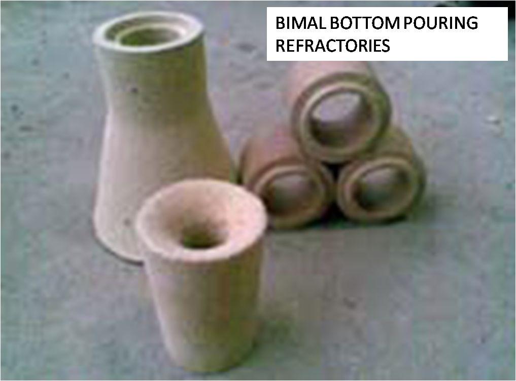 Bimal bottom pouring refractories